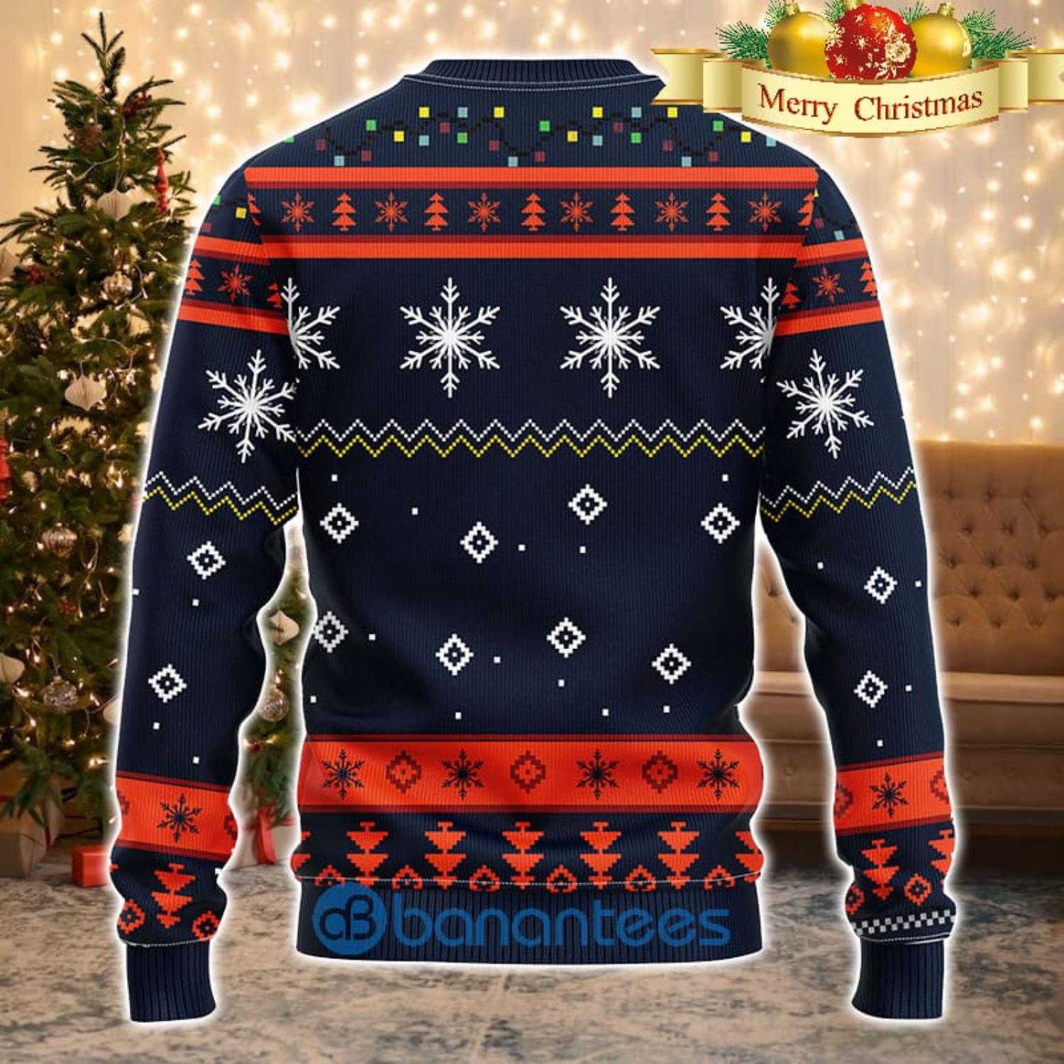 Men And Women Christmas Gift NFL Chicago Bears Logo With Funny Grinch 3D Ugly Christmas Sweater For Fans Product Photo 2