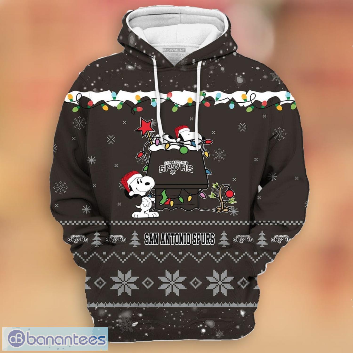 Merry Christmas Season San Antonio Spurs Snoopy 3D Hoodie Cute