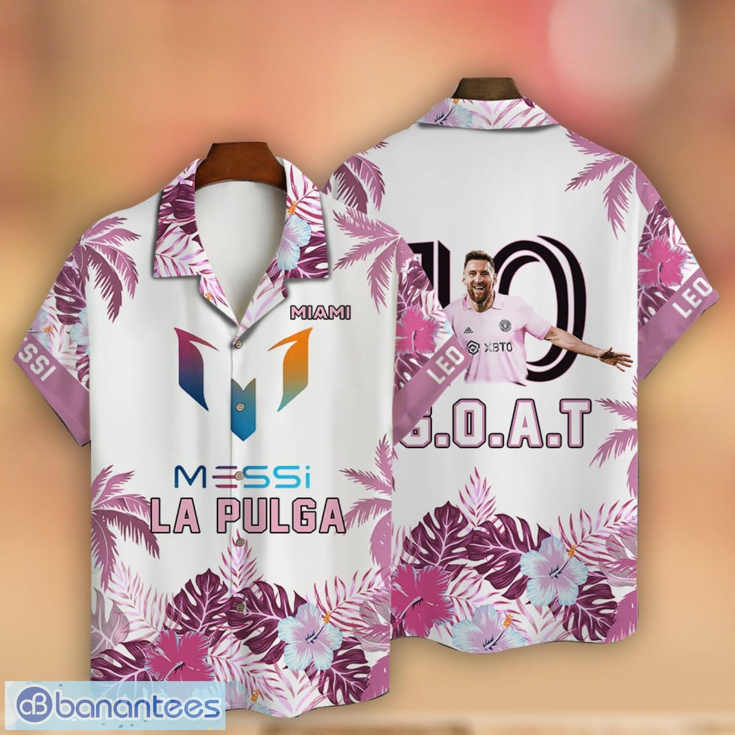 Personalize Miami Messi Logo the Goat Custom Your Name Pink 