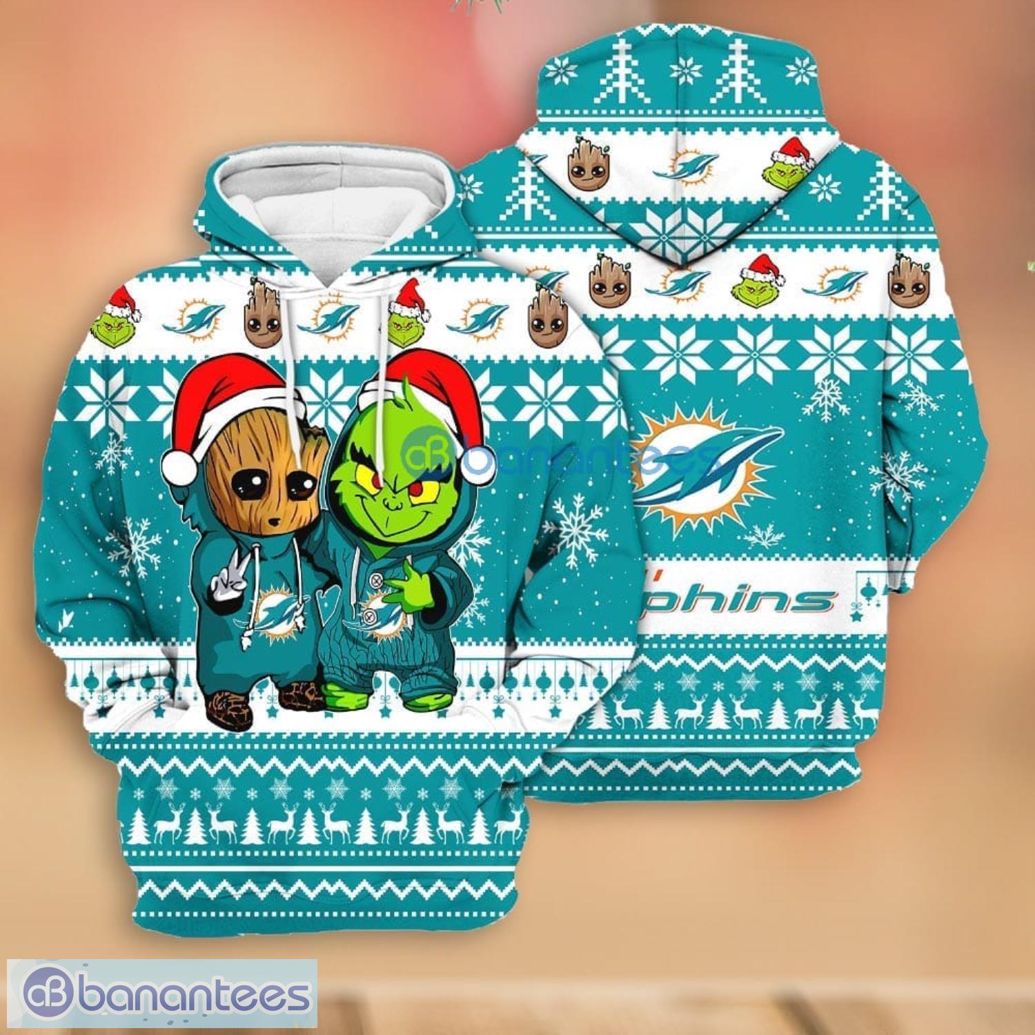 Miami Dolphins Baby Groot And Grinch Best Friends Football