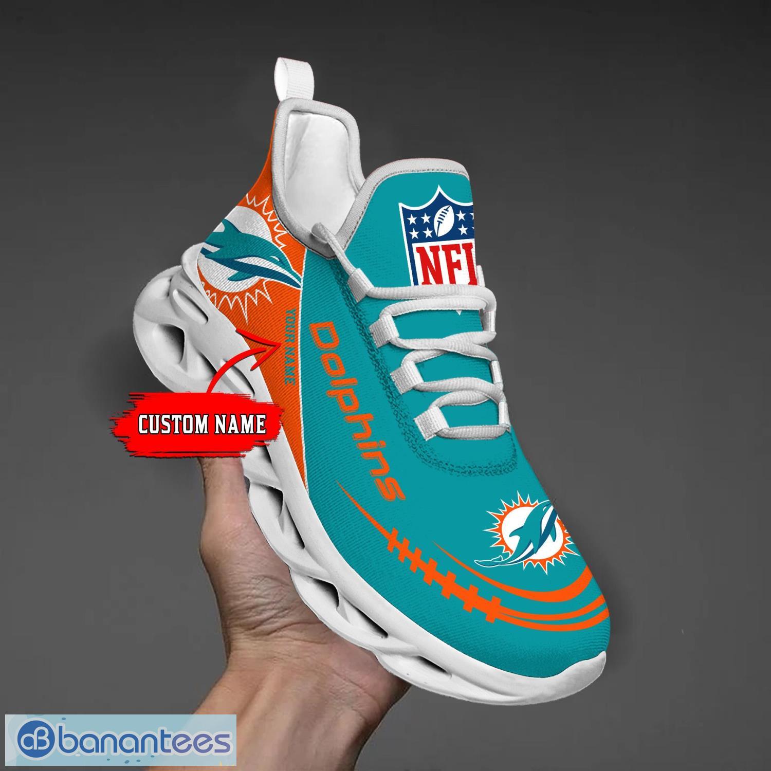 Miami Dolphins Logo Triangle Running Sneaker Max Soul Shoes Gift For Men  And Women - Banantees