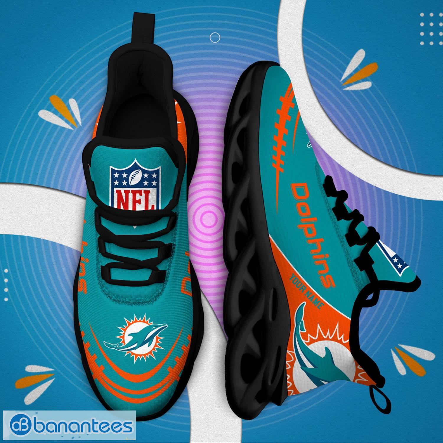 Miami Dolphins Logo Triangle Running Sneaker Max Soul Shoes Gift For Men  And Women - Banantees