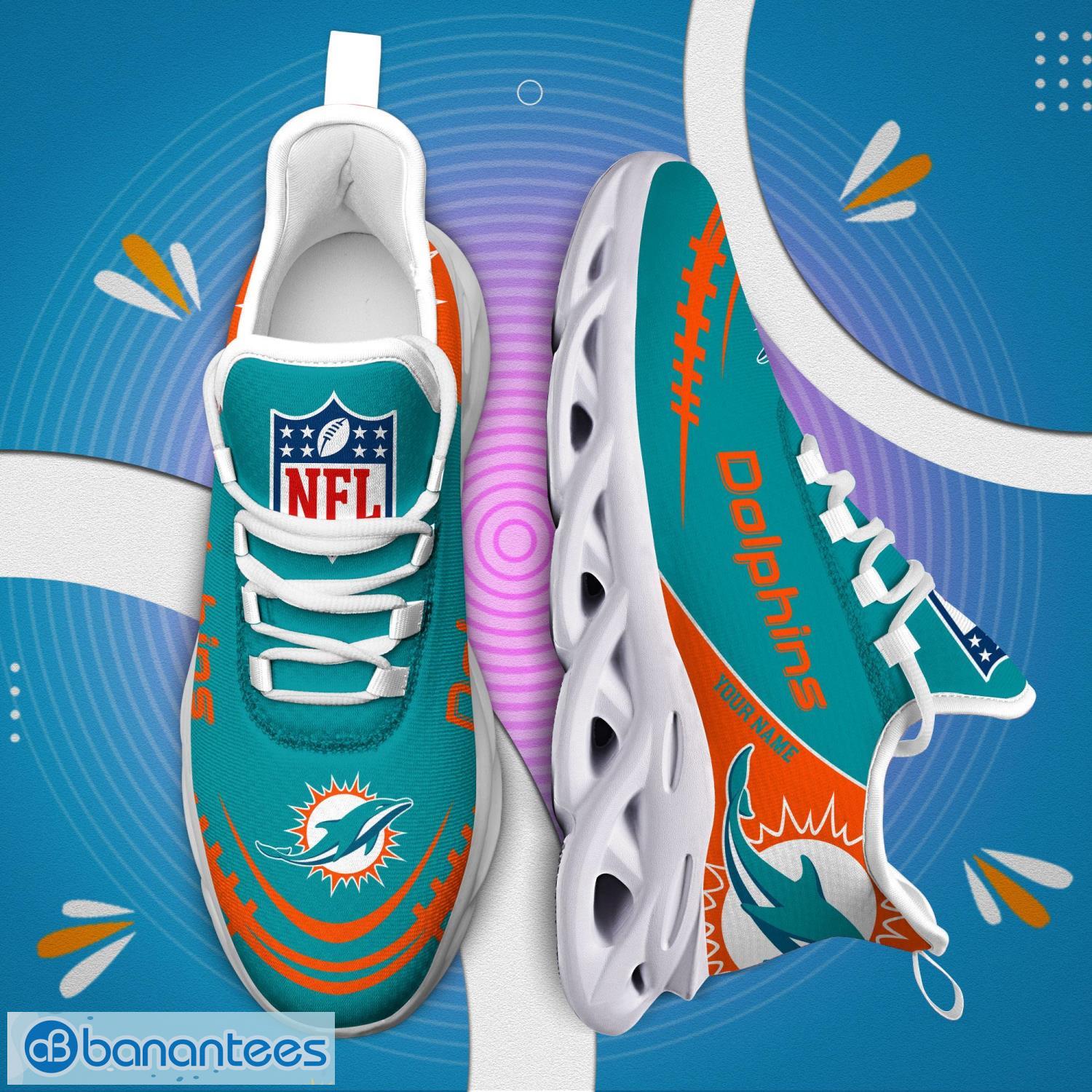 Miami Dolphins Logo Triangle Running Sneaker Max Soul Shoes Gift For Men  And Women - Banantees