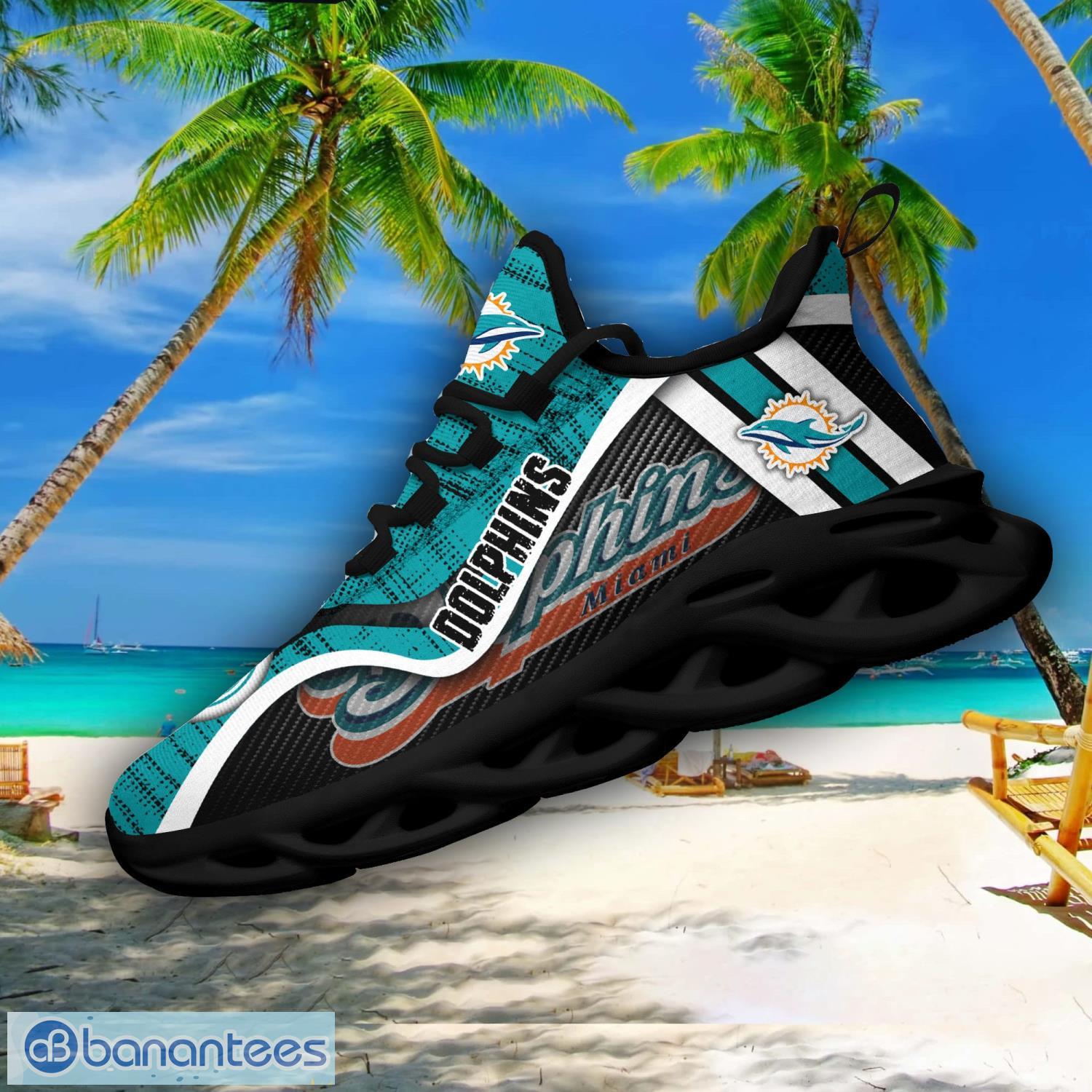 Miami Dolphins Logo Black Stripe Running Sneaker Max Soul Shoes In Aqua 7wz  Gift For Men And Women - Banantees