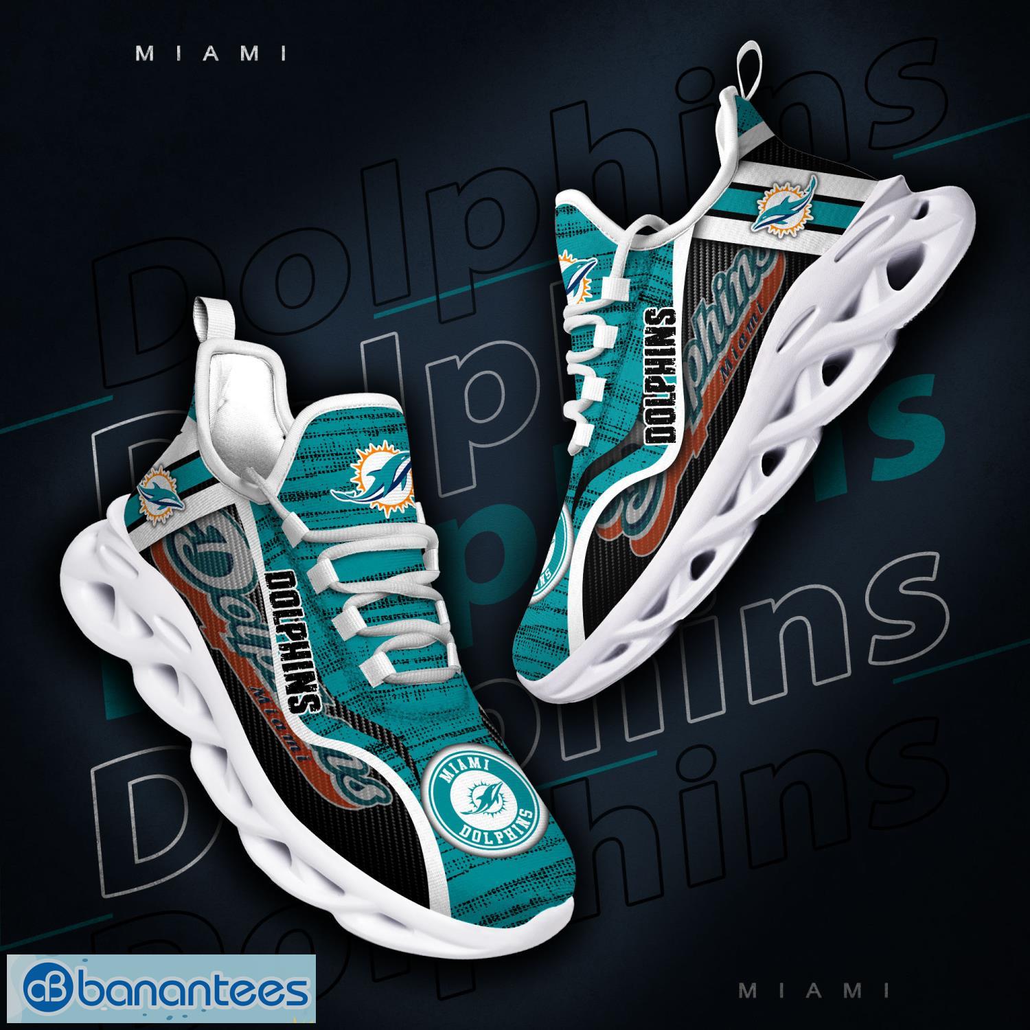 Miami Dolphins Logo Black Stripe Running Sneaker Max Soul Shoes In Aqua 7wz  Gift For Men And Women - Banantees