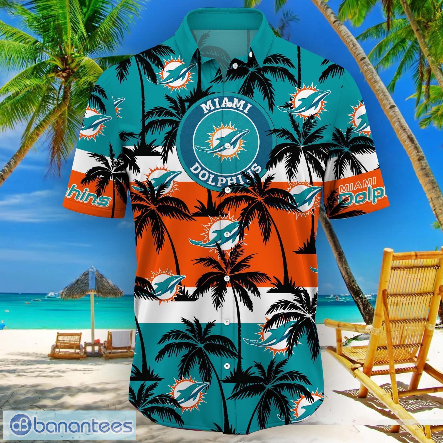 Miami Dolphins Hawaiian Shirt Palm Tree Pattern - Inspire Uplift