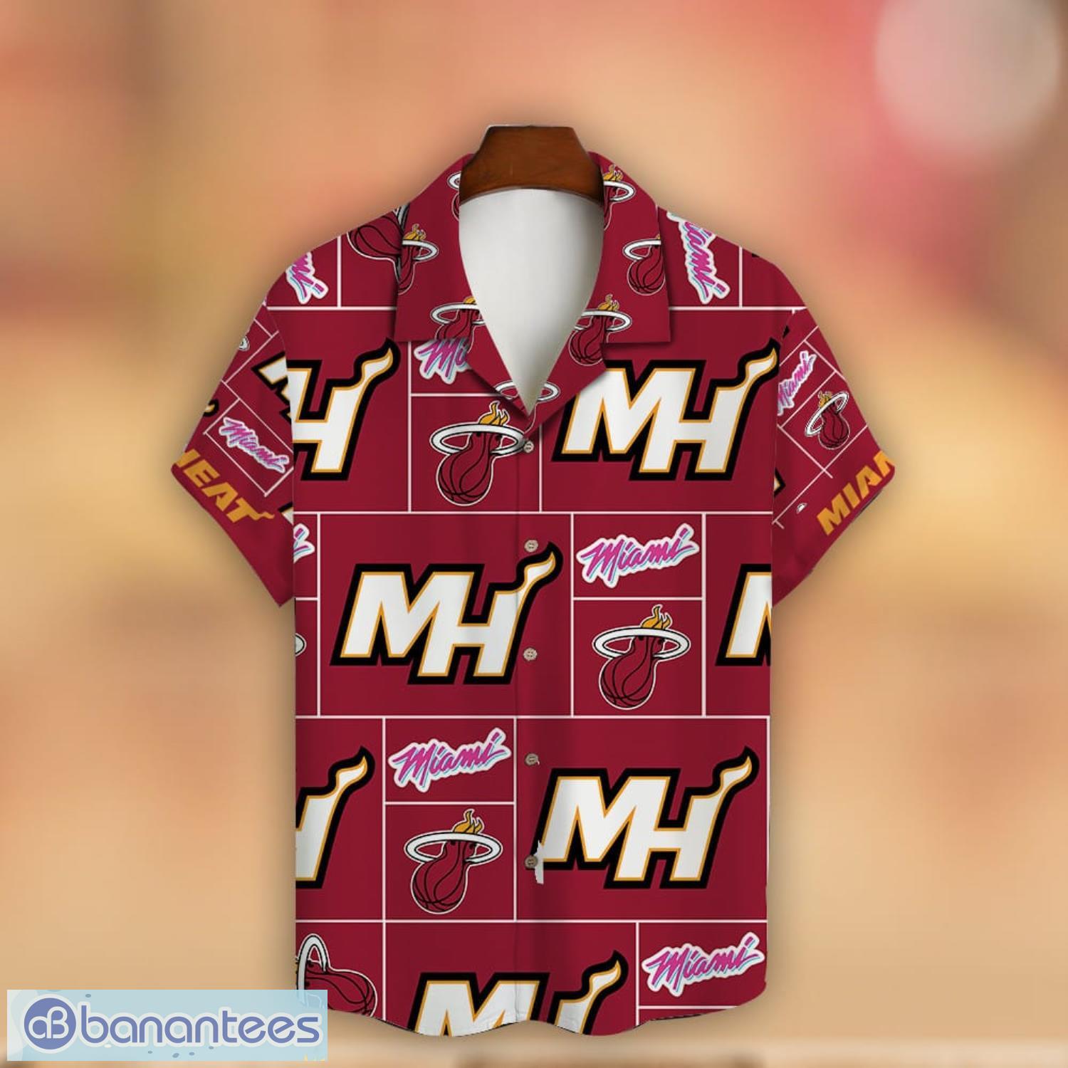 Miami Heat NBA Champions Pattern Custom Name And Number Short Sleeve 3D  Hawaiian Shirt Summer Gift