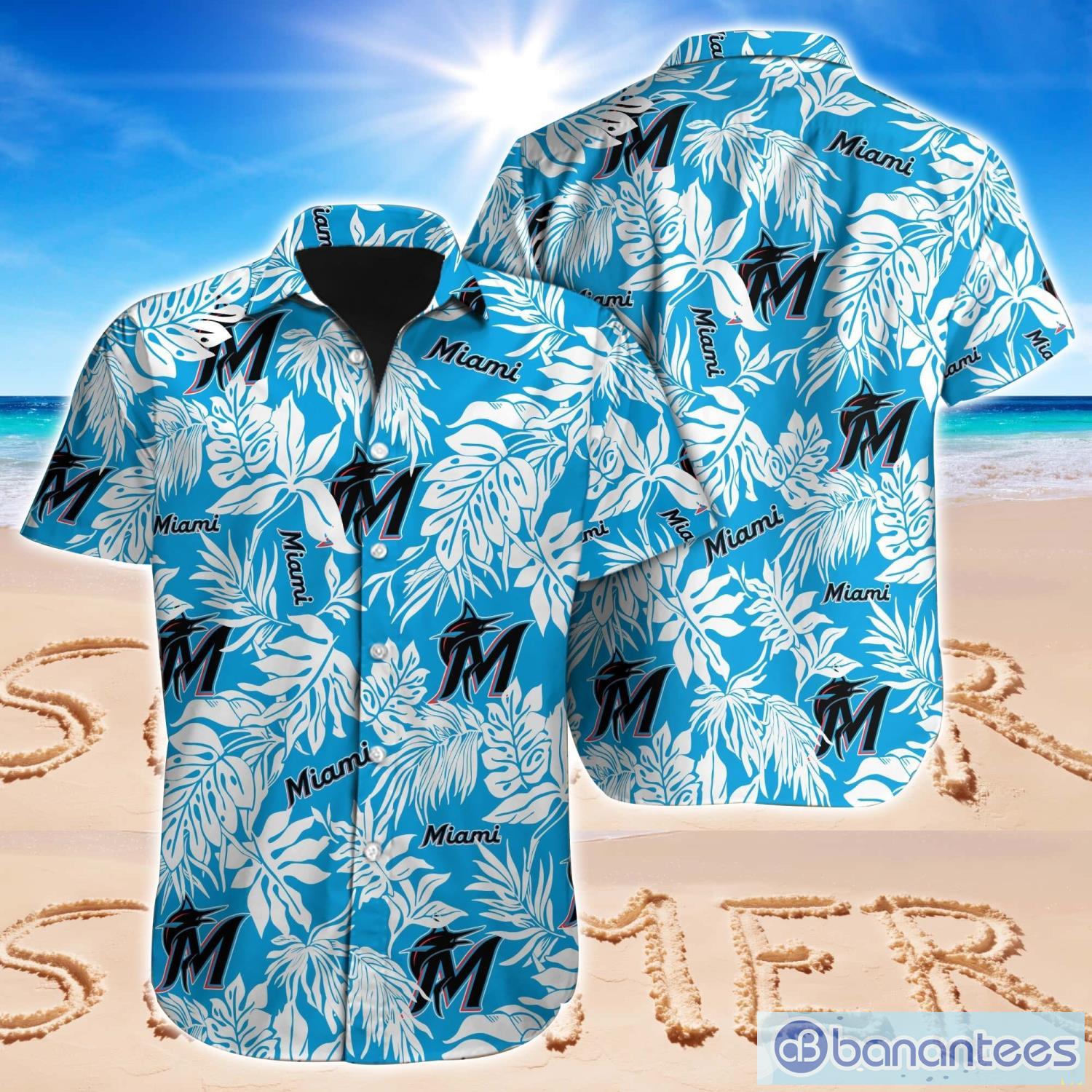 MLB Miami Marlins Logo Hot Hawaiian Shirt Gift For Men And Women Color  White - Banantees