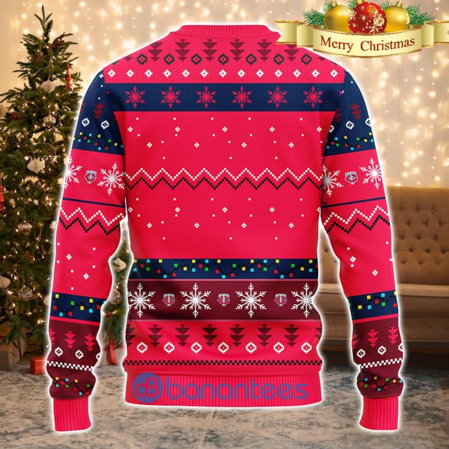 Minnesota Twins MLB Team Dabbing Santa Claus Funny Men And Women Christmas Gift 3D Ugly Christmas Sweater Product Photo 2