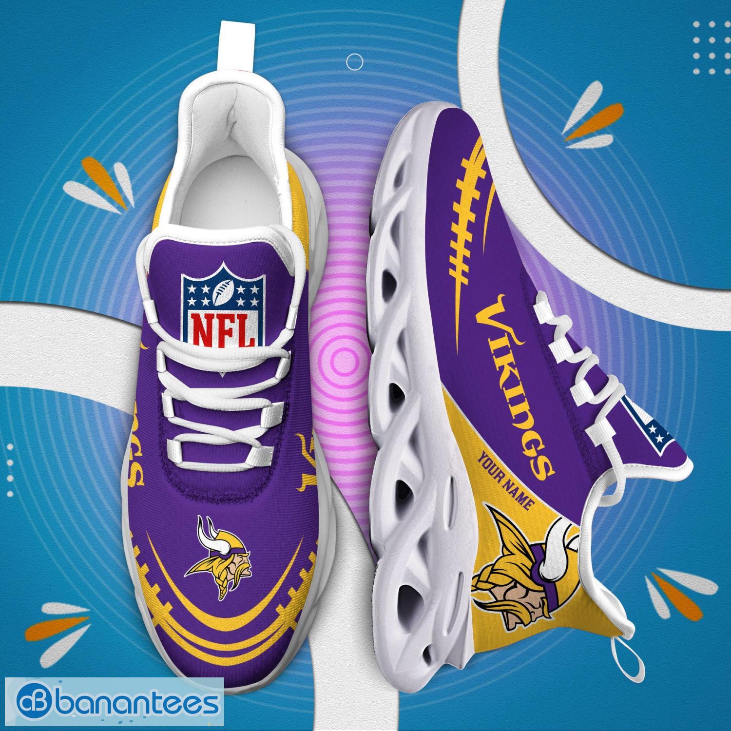 Minnesota Vikings Custom Name For Fans NFL Max Soul Shoes Men And Women  Running Shoes