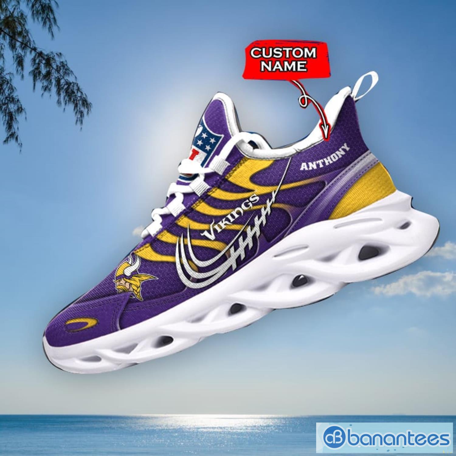 Minnesota Vikings Personalized Name NFL Max Soul Shoes Men And