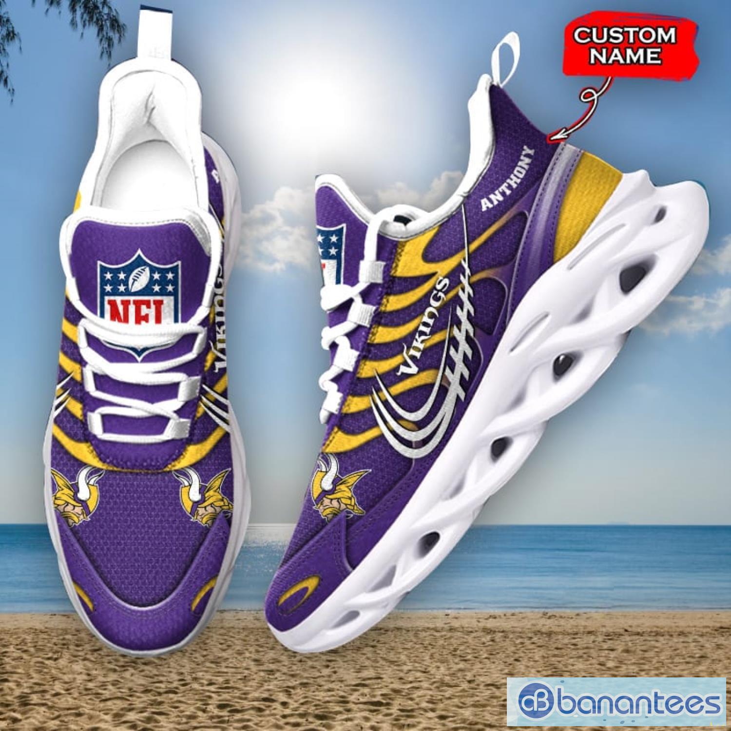 Minnesota Vikings Personalized Name NFL Max Soul Shoes Men And