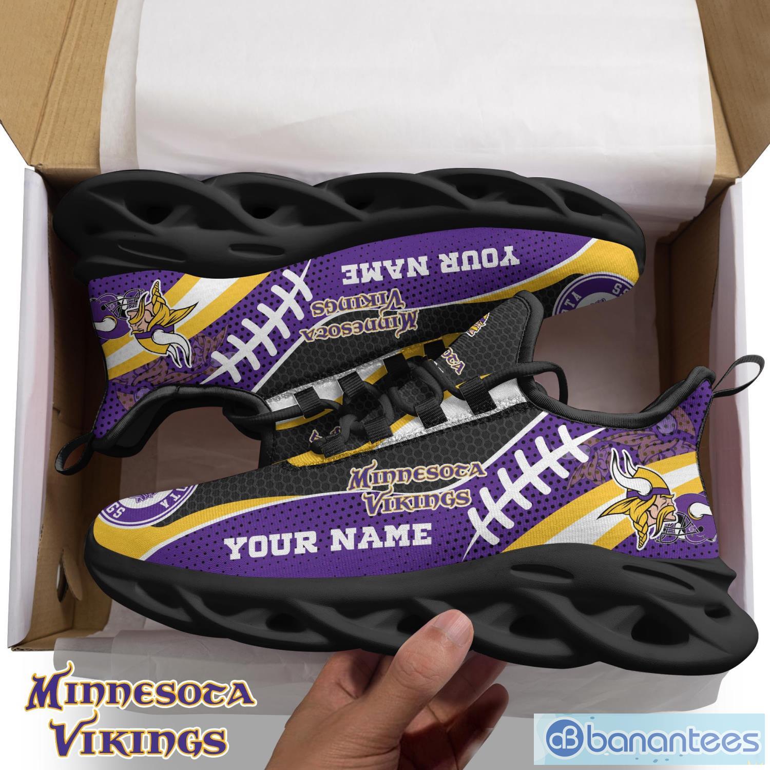 Minnesota Vikings Sport Sneakers NFL Max Soul Shoes - Banantees