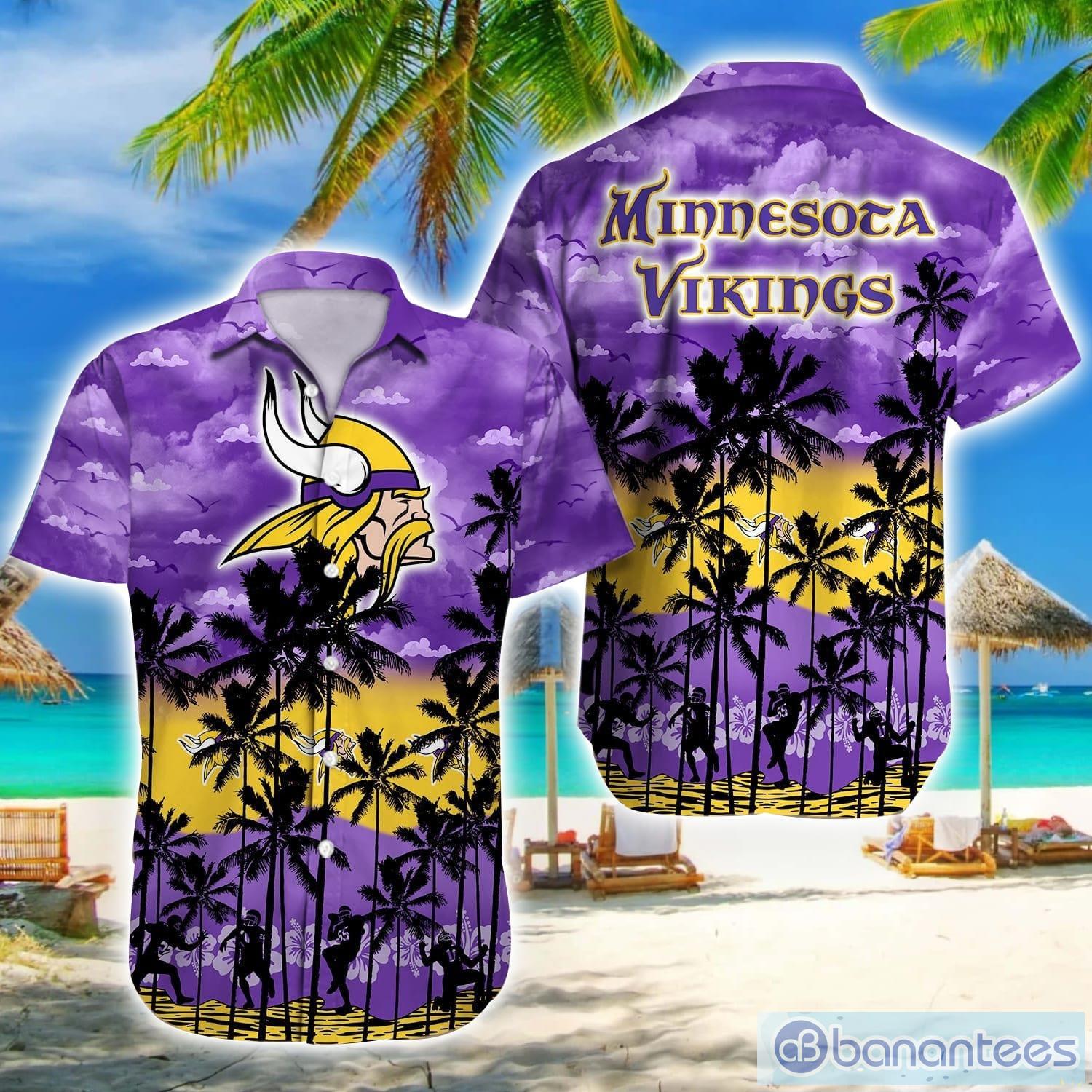 Minnesota Vikings Football Palm Tree Hot Summer White Hawaiian Shirt -  Tagotee