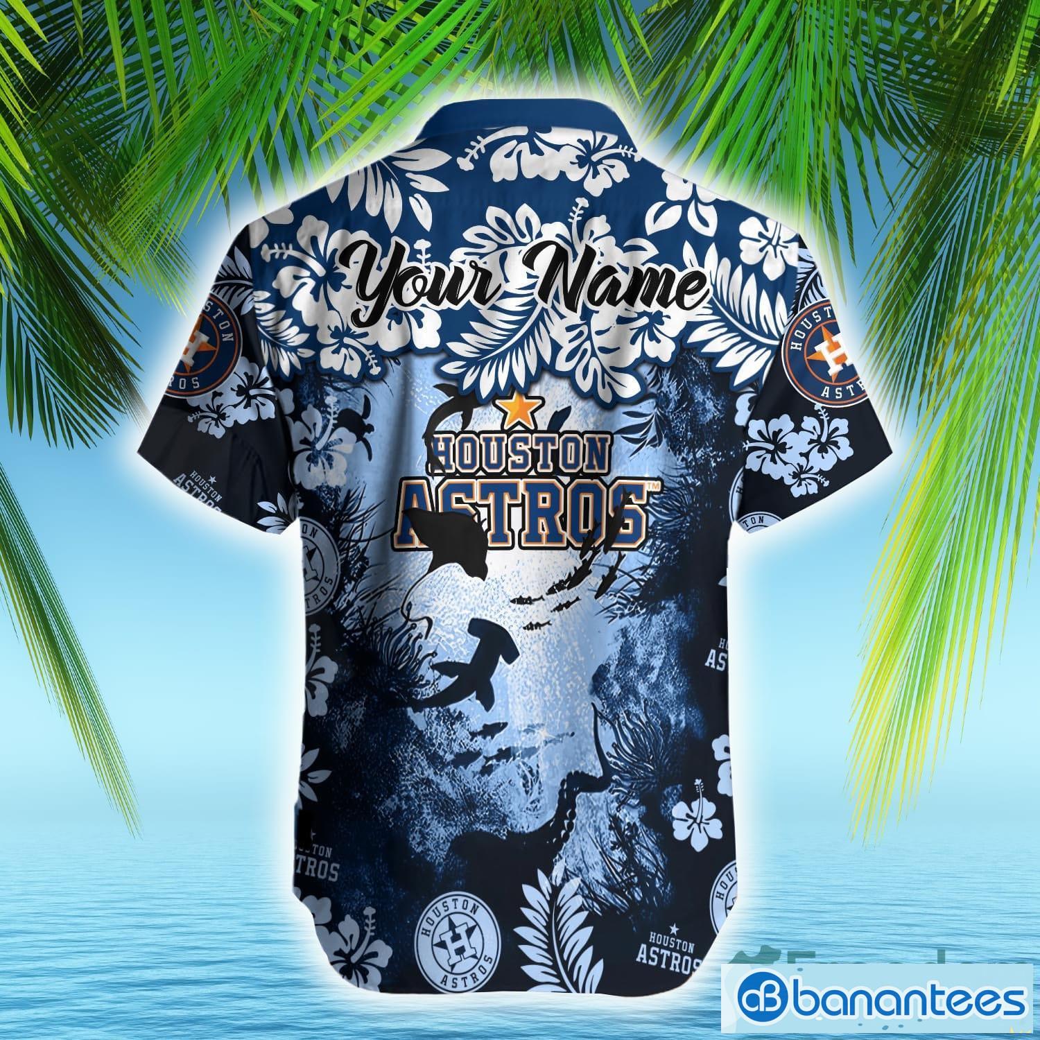 Custom Name Houston Astros MLB Button Up Hawaiian Shirt For Mens Womens - T- shirts Low Price