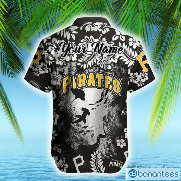MLB Pittsburgh Pirates Hawaiian Shirt Ocean Hibiscus Custom Name For Fans Gift - Pittsburgh Pirates MLB Hawaiian Shirt_2