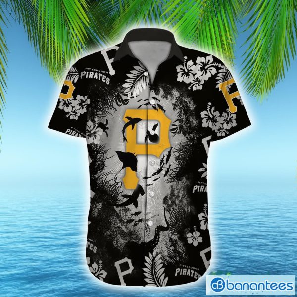 MLB Pittsburgh Pirates Hawaiian Shirt Ocean Hibiscus Custom Name For Fans Gift - Pittsburgh Pirates MLB Hawaiian Shirt_1