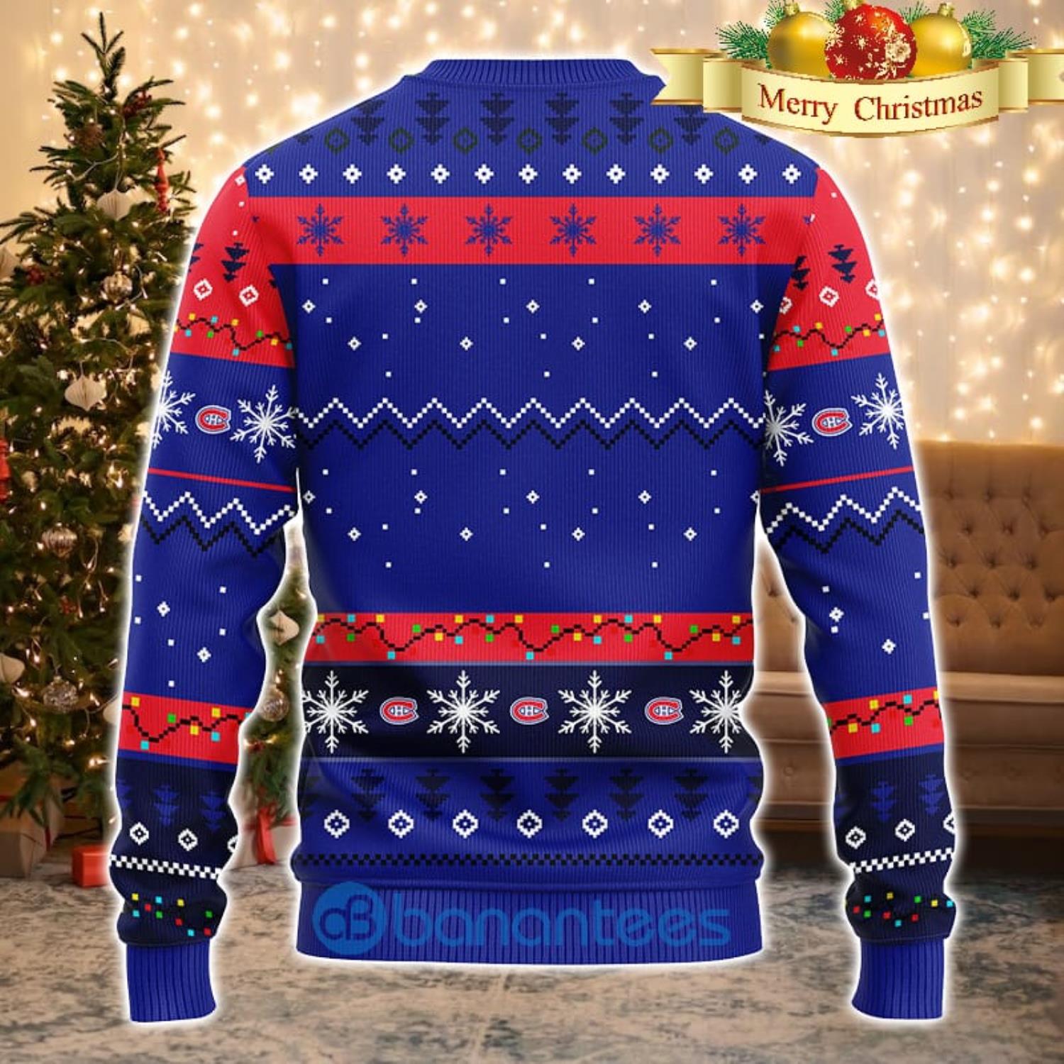 Montreal Canadians NHL Team HoHoHo Mickey Funny Men And Women Christmas Gift 3D Ugly Christmas Sweater Product Photo 1