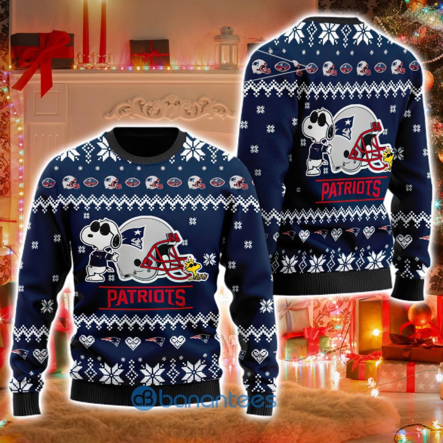 New England Patriots Ugly Christmas Sweater For Fans - Banantees