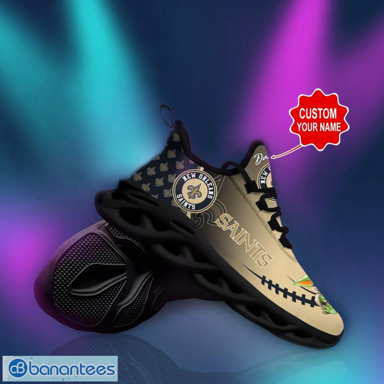 New Orleans Saints NFL Max Soul Shoes Custom Name Yoda Lover Gift Running Sneakers Product Photo 2
