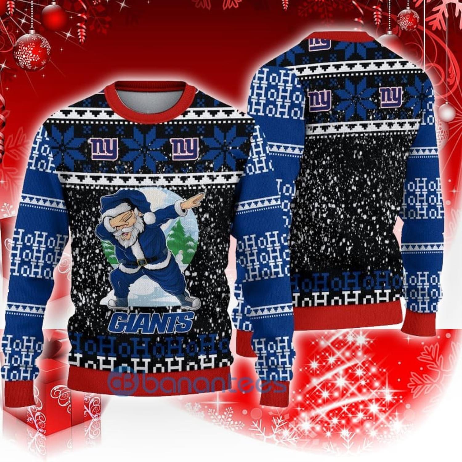 New York Giants Christmas Pattern Ugly Christmas Sweater Christmas Gift -  Banantees