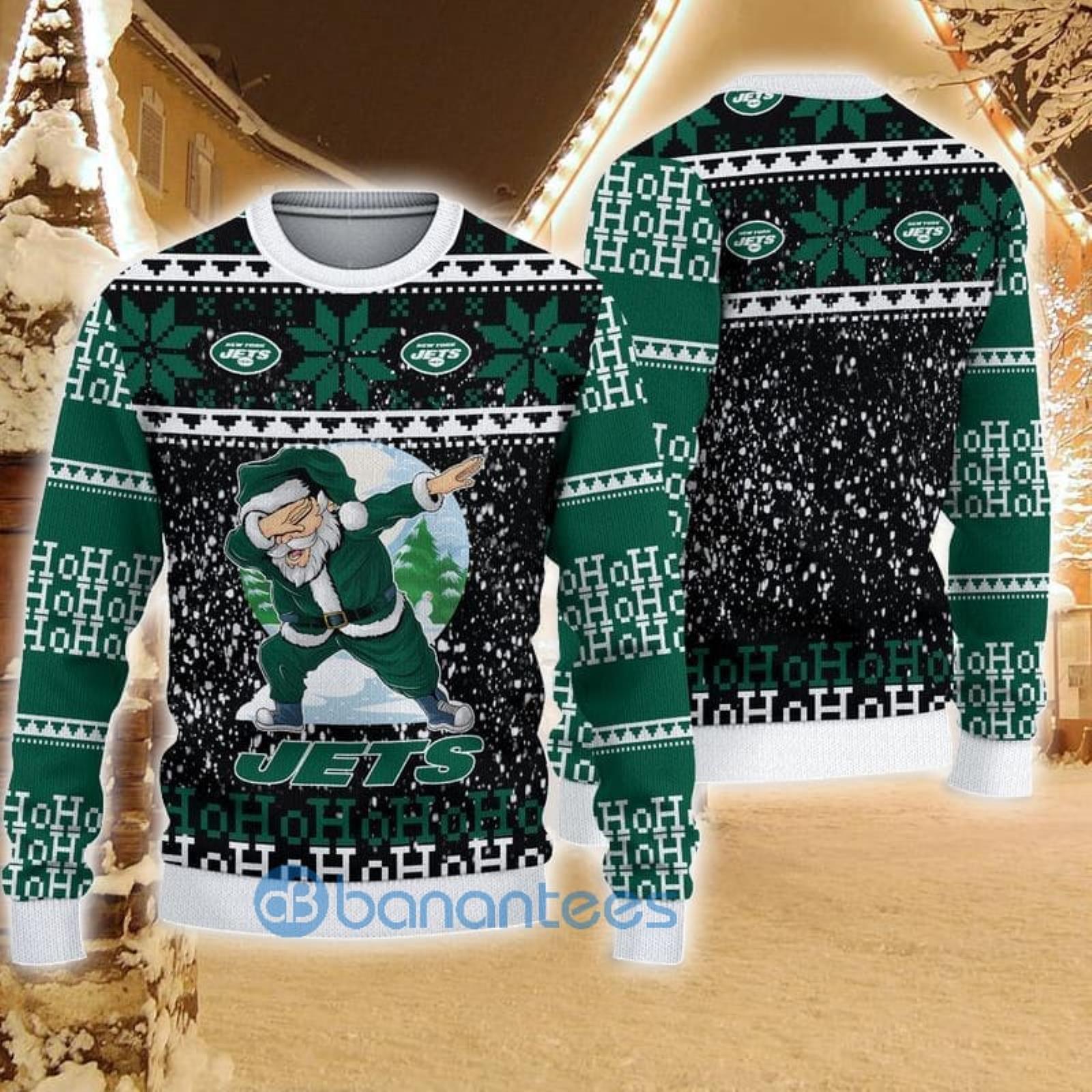 New York Jets Dab Santa Ugly Christmas Sweater - Banantees