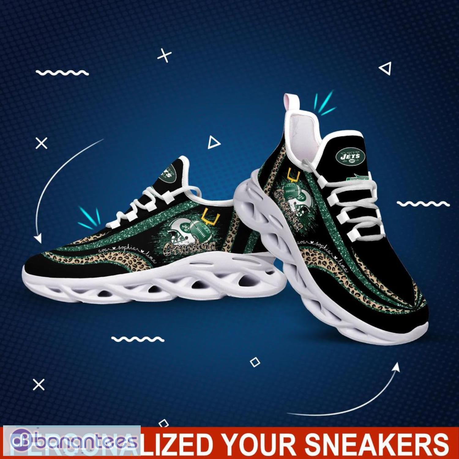 new york jets nfl max soul shoes custom name leopard prints running shoes for nfl fans 2 image New York Jets NFL Max Soul Shoes Custom Name Leopard Prints Running Shoes For NFL Fans Product Photo 3