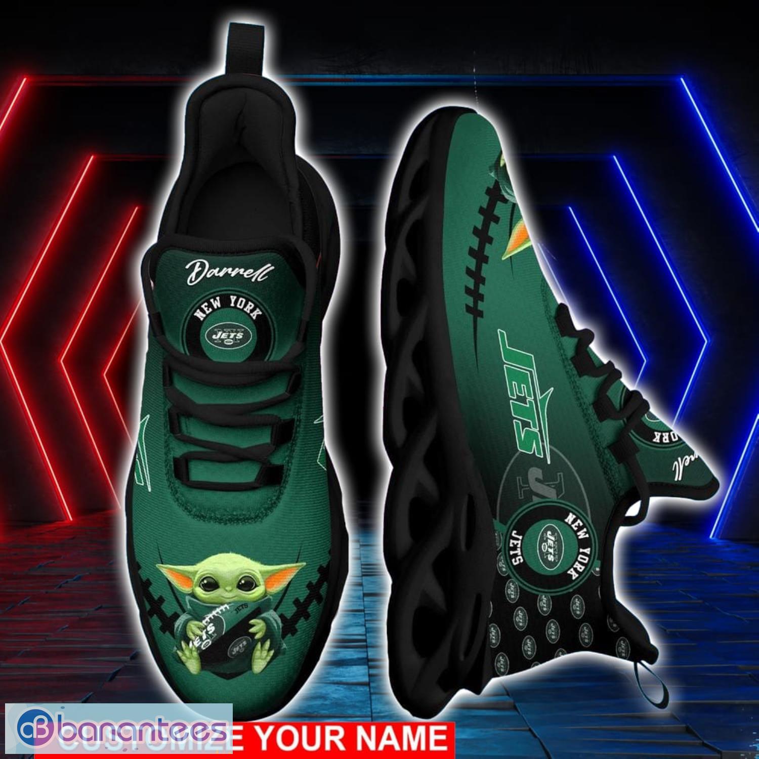 New York Jets NFL Max Soul Shoes Custom Name Yoda Lover Gift Running Sneakers Product Photo 1