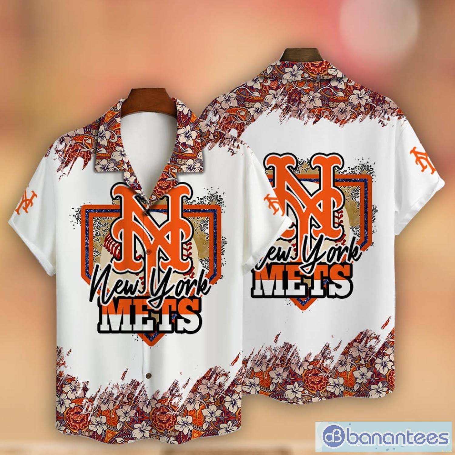 New York Mets Baseball Pattern Vintage Hawaiian Shirt - Banantees