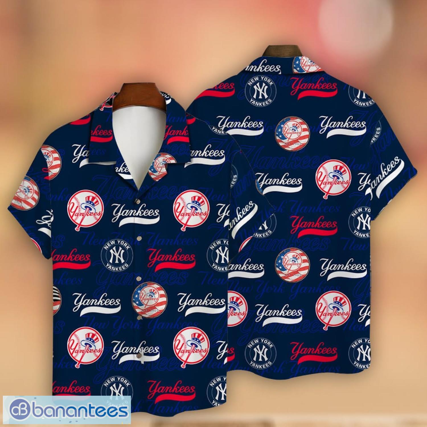 New York Yankees Team Member Signed 3d Personalized Hawaiian Shirt