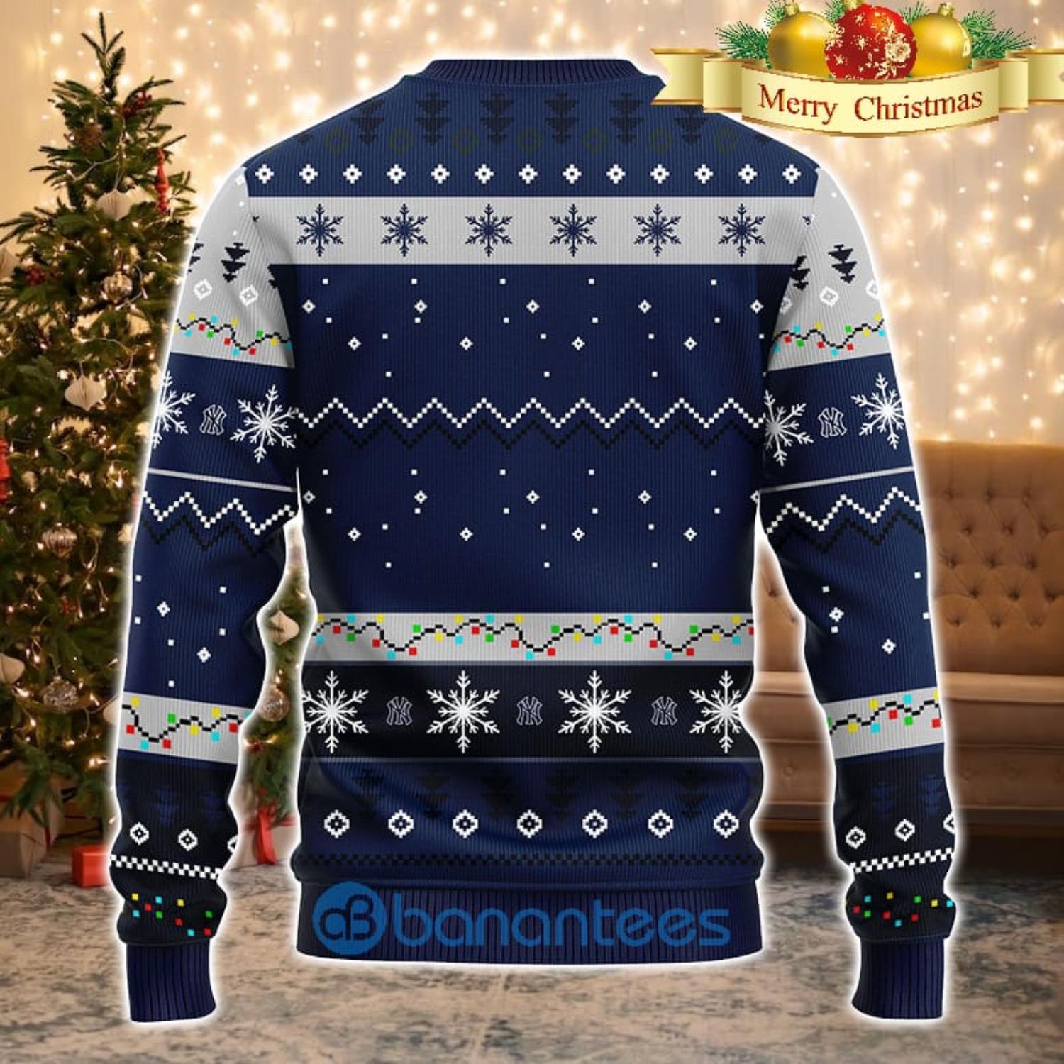 New York Yankees MLB Team HoHoHo Mickey Funny Men And Women Christmas Gift 3D Ugly Christmas Sweater Product Photo 2