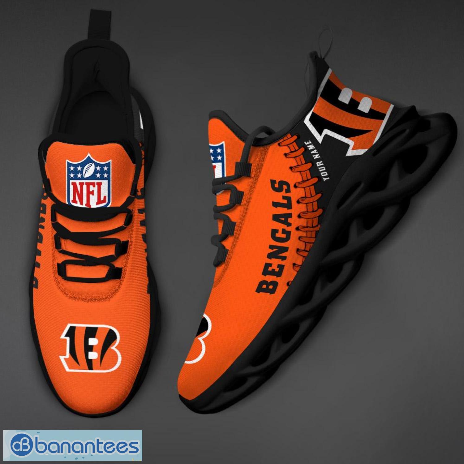 Cincinnati Bengals Custom Name Luxury NFL Max Soul Shoes Design 2