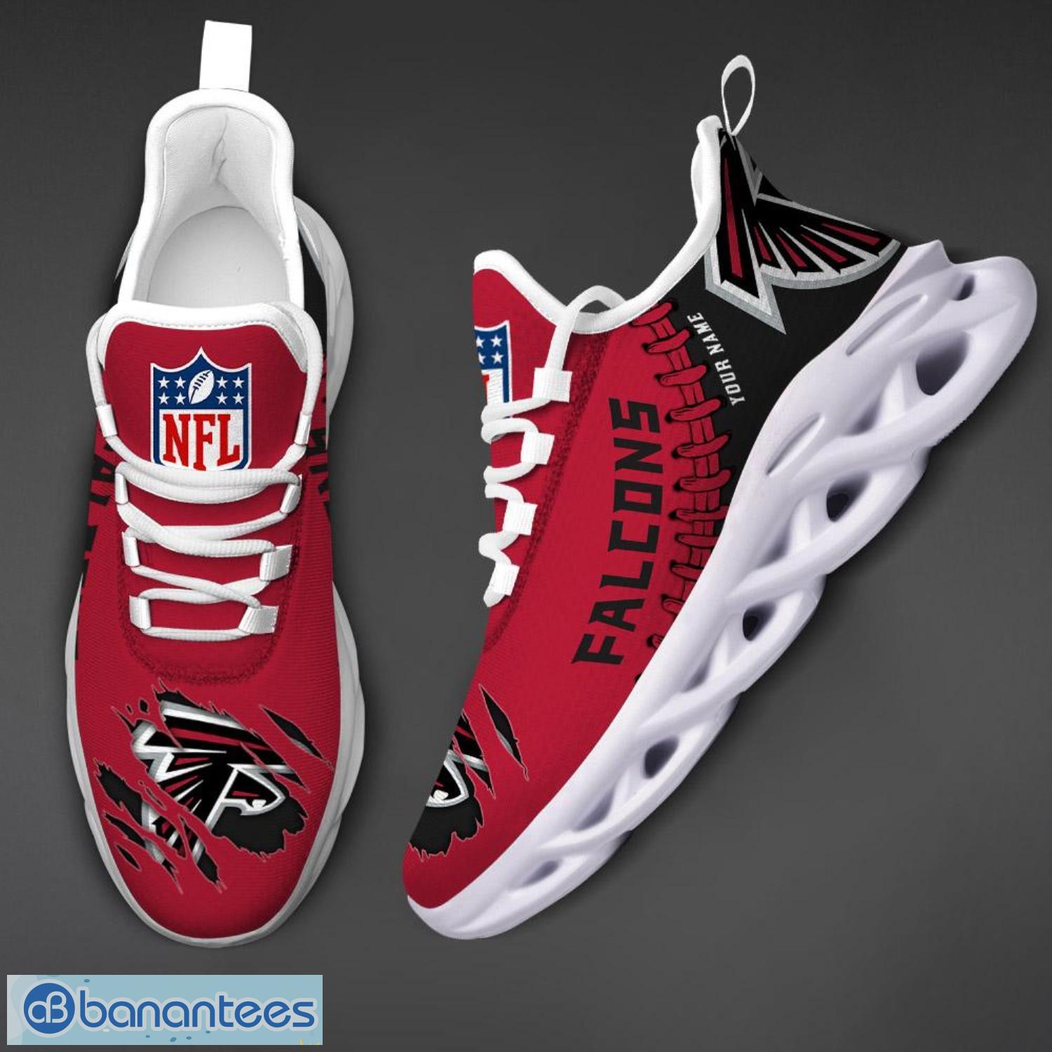 Atlanta Falcons Premium NFL Team Sneakers Custom Name Air Cushion Shoes For  Fans - Banantees