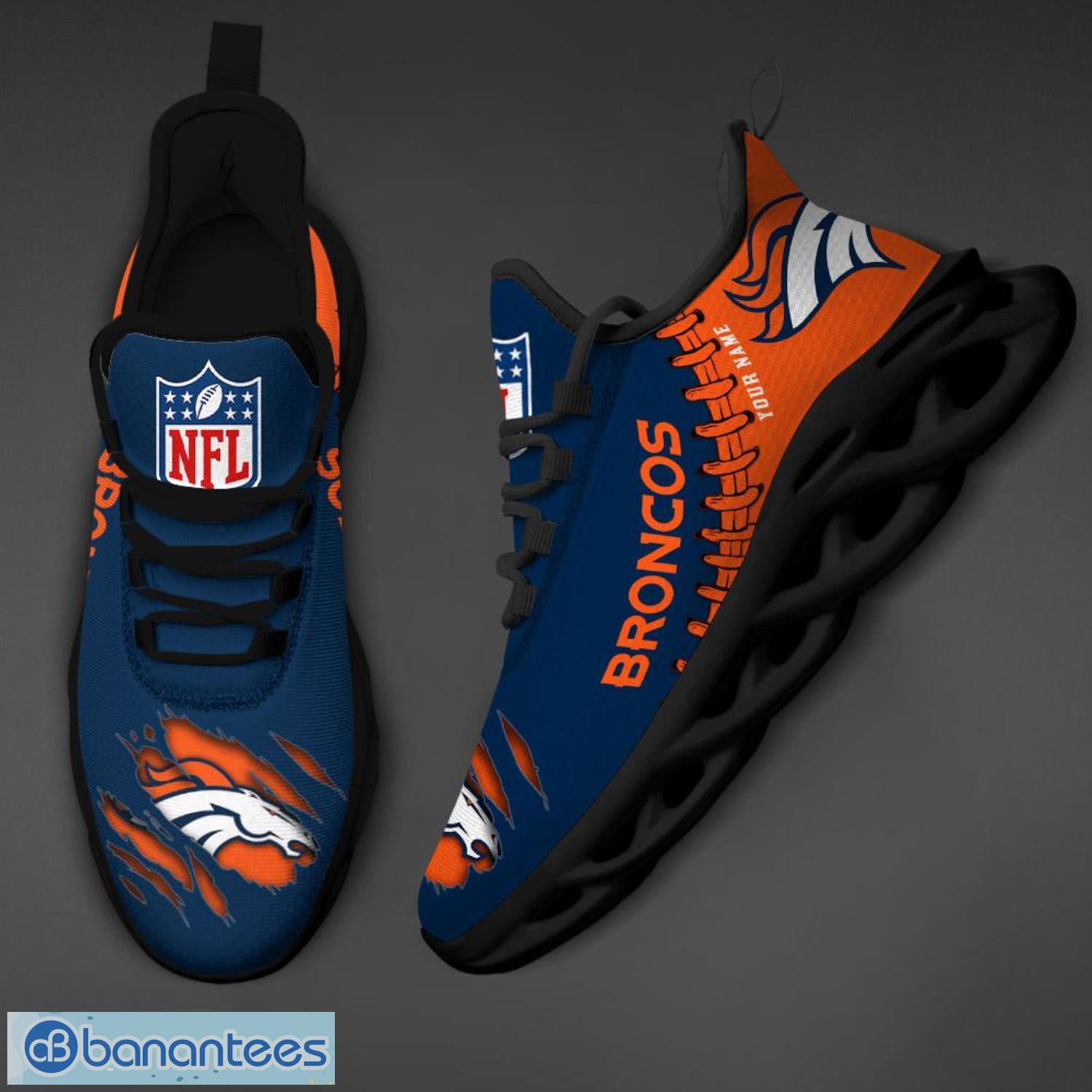 Denver Broncos NFL Ograne And Black Max Soul Sneakers Sport Shoes -  Banantees