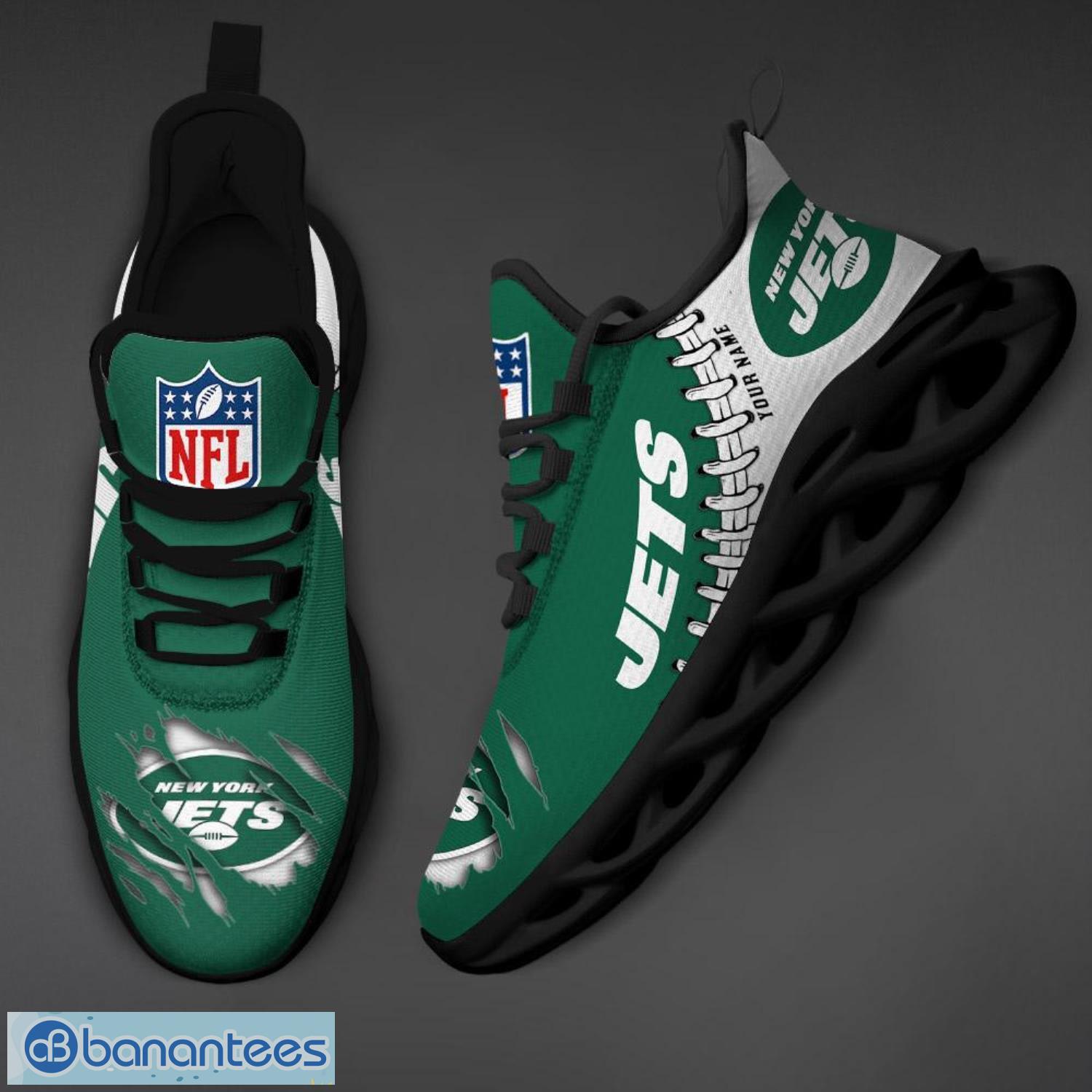 Custom Name New York Jets NFL Logo New Add Max Soul Shoes Men