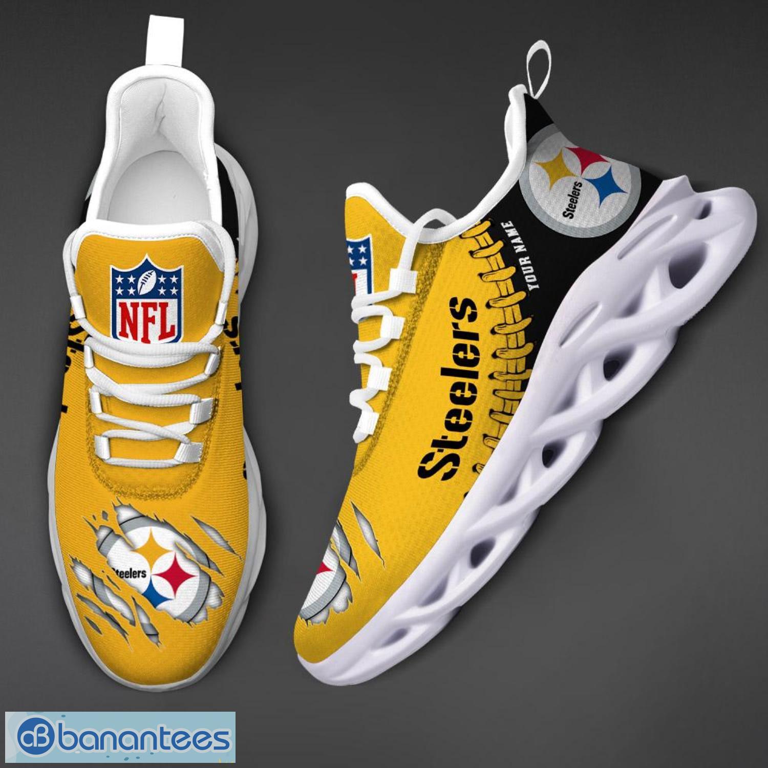 Pittsburgh Steelers Drip Logo NFL Max Soul Shoes Custom Name For Men And  Women Running Sneakers - Banantees