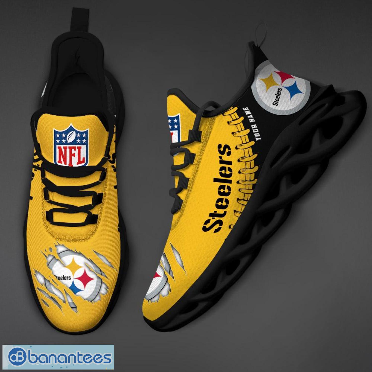 Pittsburgh Steelers Personalized Name NFL Ultra Sneakers Max Soul Shoes -  Freedomdesign