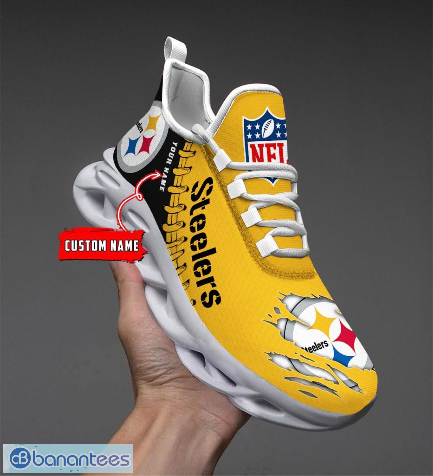 Custom Name Pittsburgh Steelers Sneakers Max Soul Shoes For Men