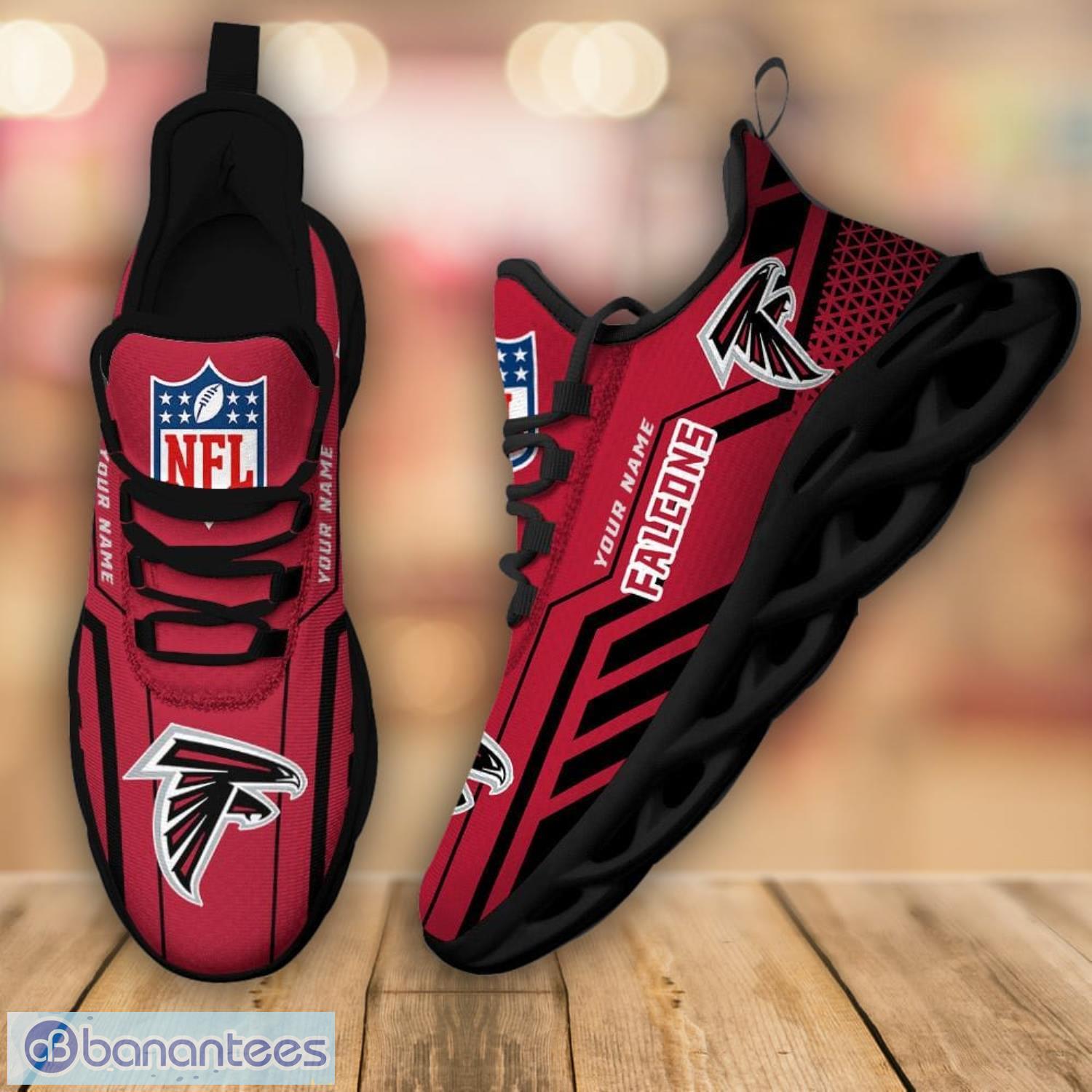 NFL Atlanta Falcons Custom Name Red Black Air Jordan 1 High Sneakers