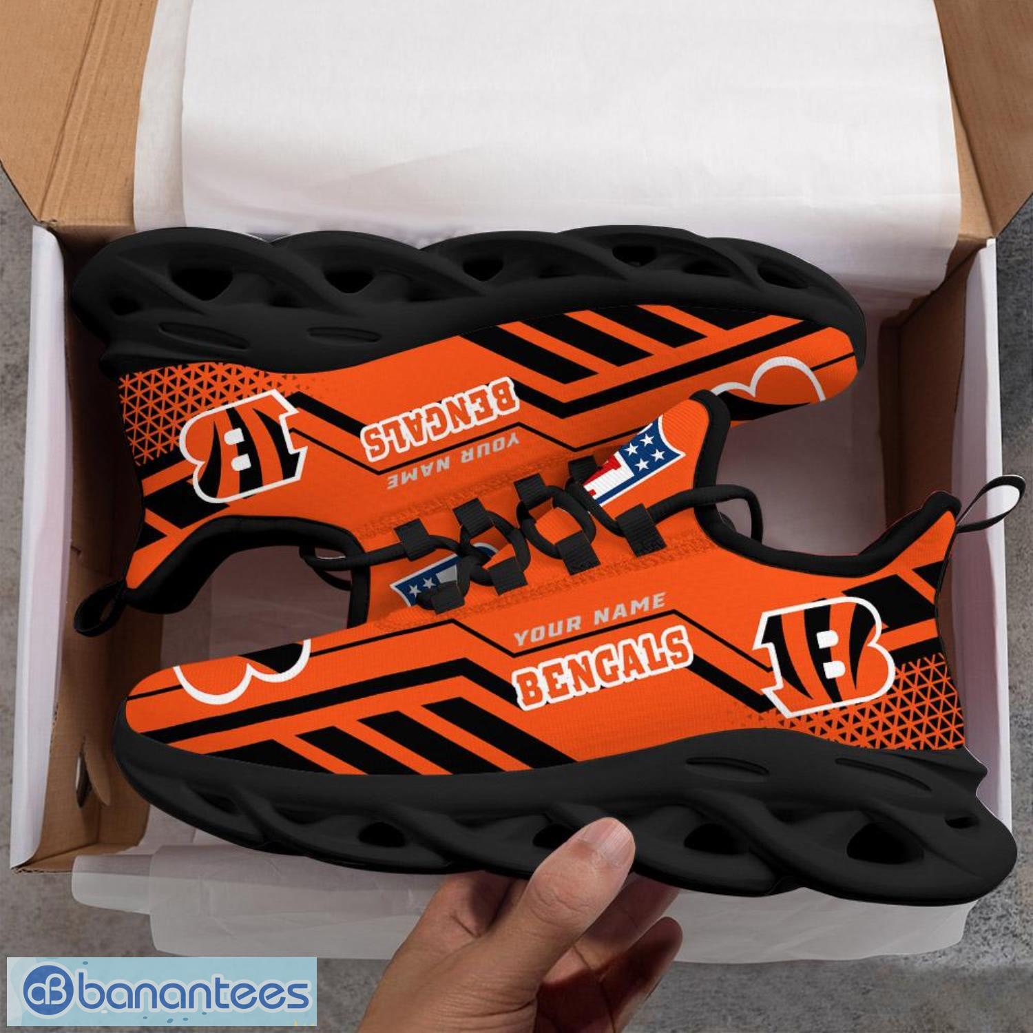 Cincinnati Bengals Nfl White And Black Max Soul Sneakers Sport Shoes -  Banantees