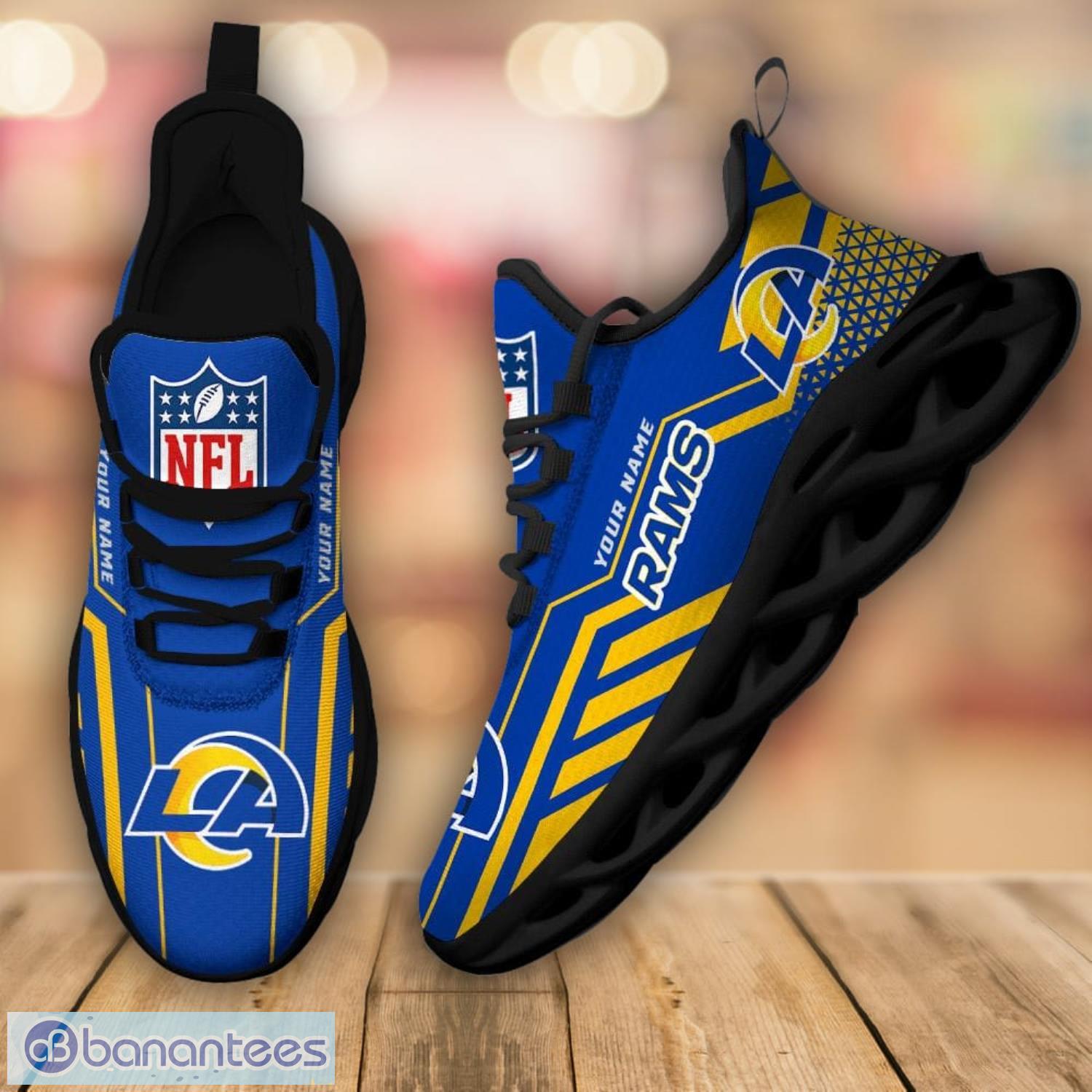 Los Angeles Rams Custom Name NFL Max Soul Shoes Gift For Fans