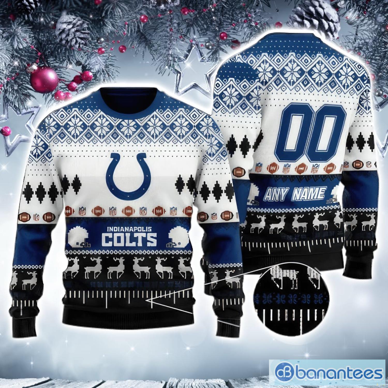 Indianapolis Colts Nfl Personalized Name Number Ugly Christmas Sweater