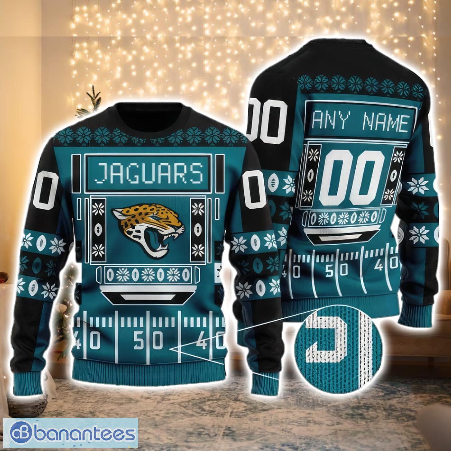 NFL Jacksonville Jaguars Custom Name Text Santa Down The Chimney