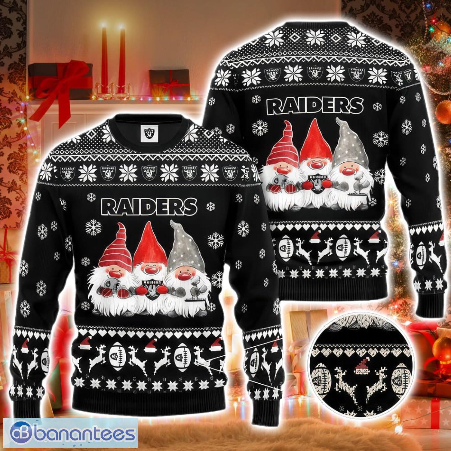 Las Vegas Raiders Football Team Logo Custom Name Personalized Raiders Ugly  Christmas Sweater - T-shirts Low Price