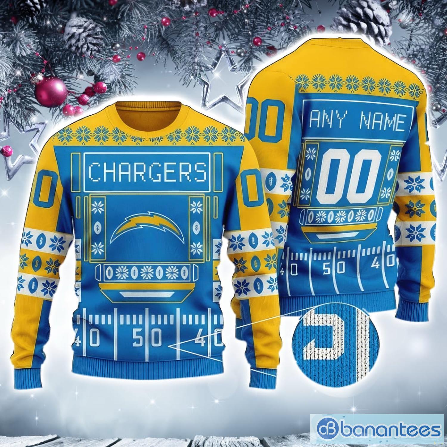 NFL Los Angeles Chargers Sled 3D Ugly Christmas Sweater Custom