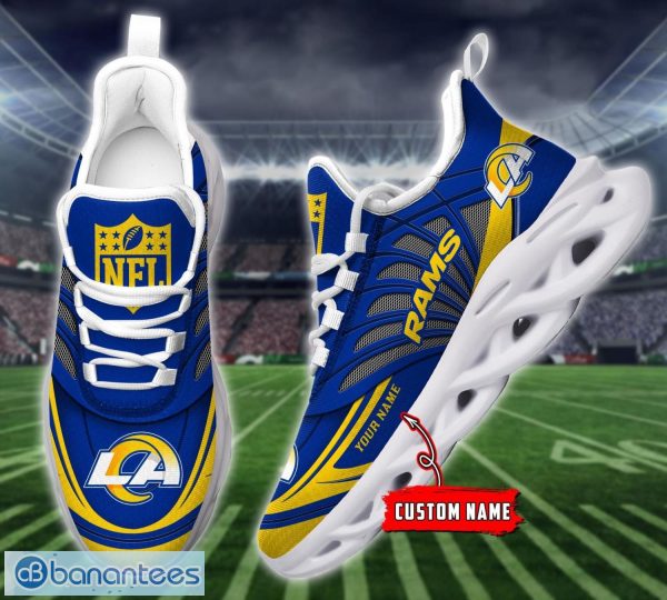 Los Angeles Rams NFL Super Bowl LVI Champions Custom Name Max Soul Sneakers  - Banantees