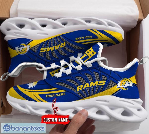 Los Angeles Rams Custom Name Luxury NFL Max Soul Shoes Design 7