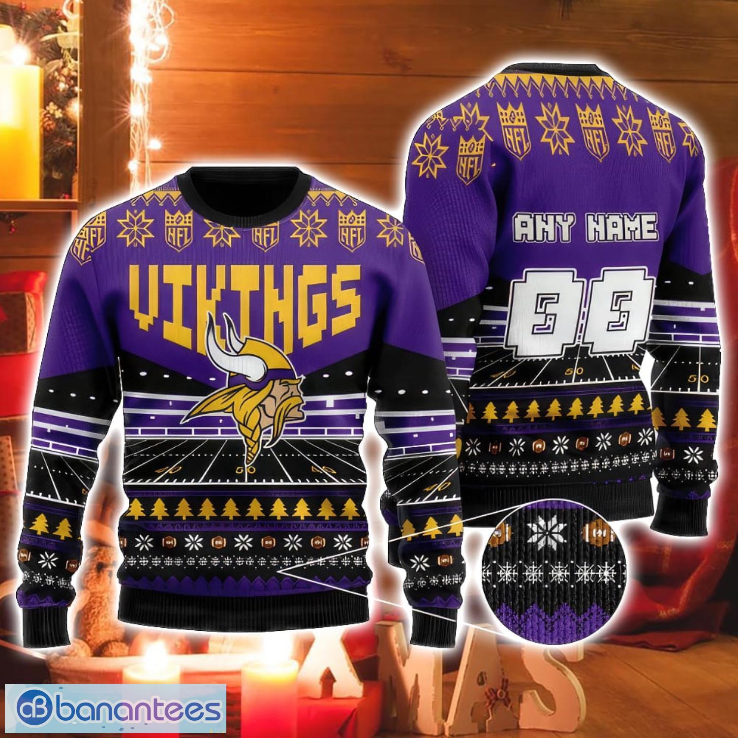 NFL Minnesota Vikings Custom Christmas Gift 3D Ugly Christmas