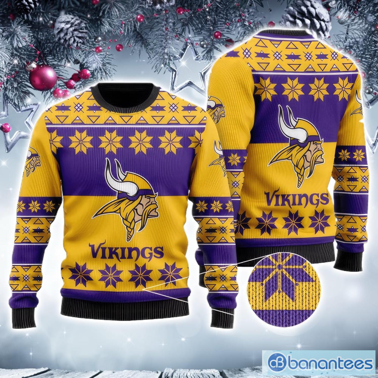 NFL Minnesota Vikings Custom Name And Number Ugly Christmas Sweater  Christmas Gift For Sport Team - Banantees