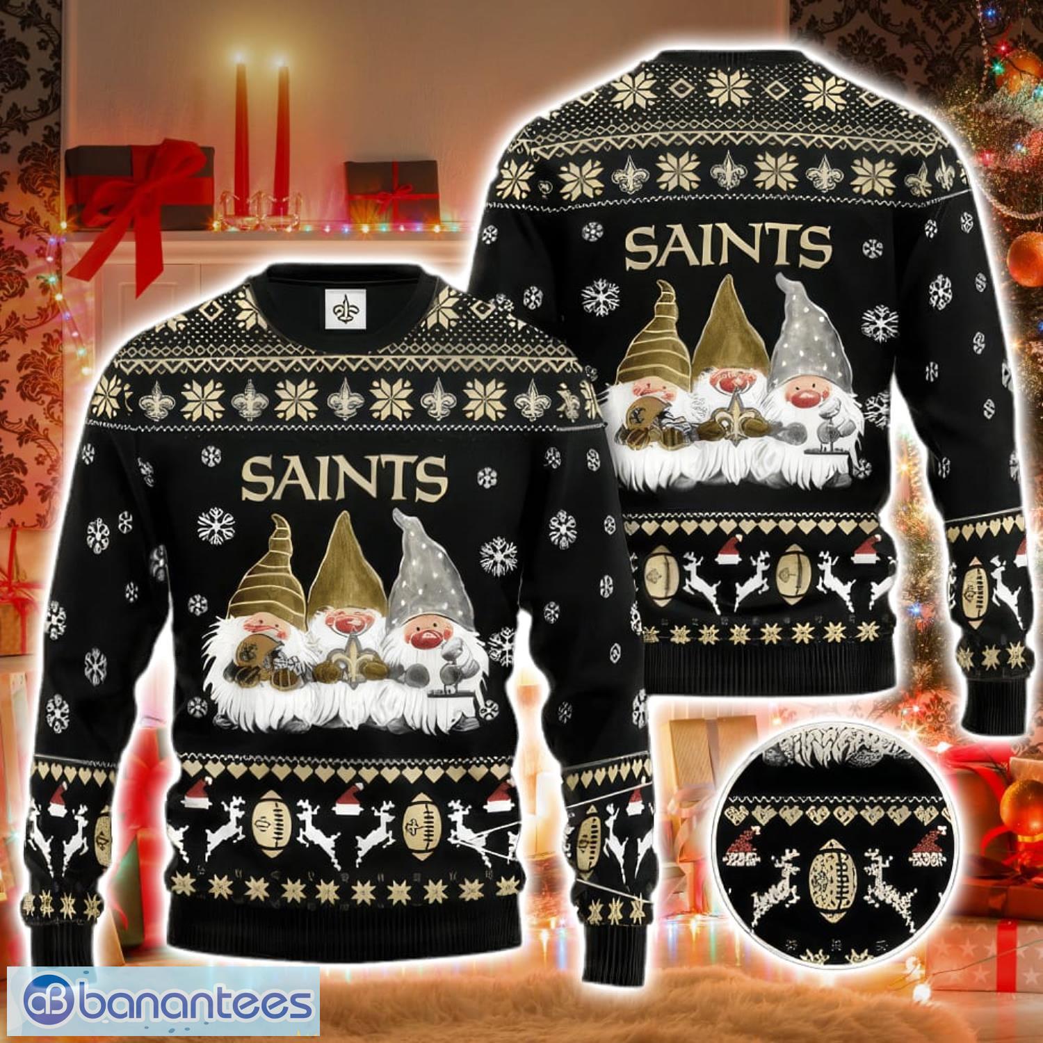 Men And Women Christmas Gift NFL New Orleans Saints Logo With Funny Grinch  3D Ugly Christmas Sweater For Fans - Banantees